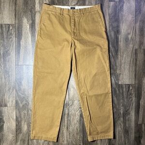 J.Crew Classic Relaxed Wide-leg Chino Pants Mens 33x30 Khaki Twill Oarsman BE611